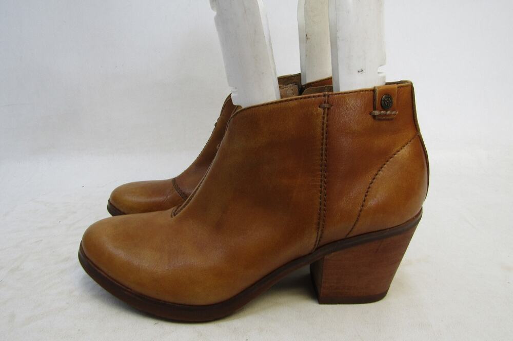 Bussola Womens Size 39 EUR Brown Leather Zip Ankle Fashion Boots Booties